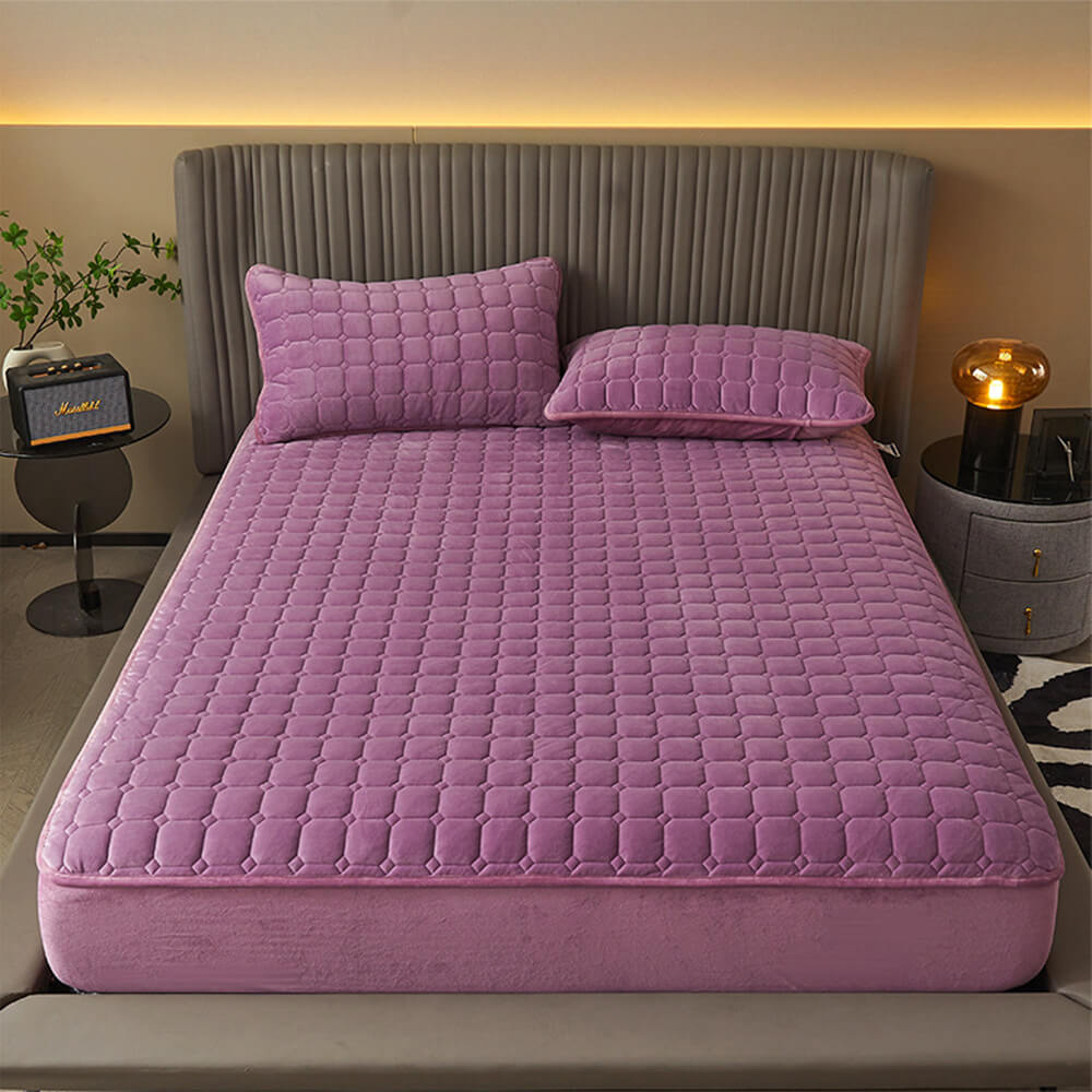 Housse de matelas en drap-housse chaud et respirant en velours pelucheux