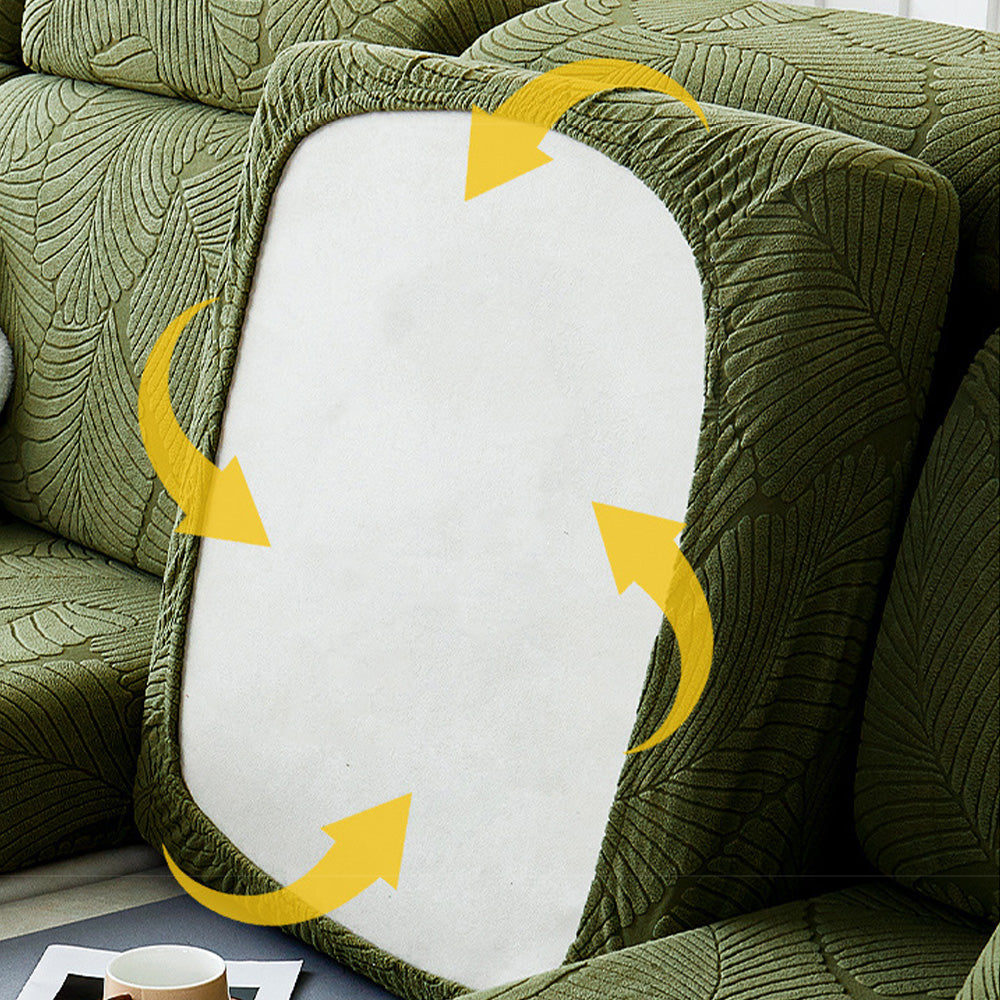 Coperchio di divano a gallone antidrotellino impermeabile a foglia moderna jacquard