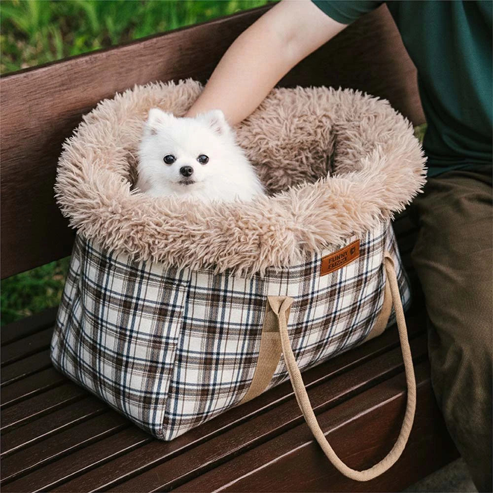 2 in 1 Large All-Season Pet Carrier and Dog Sleeping Bag - Voyager's Plaid