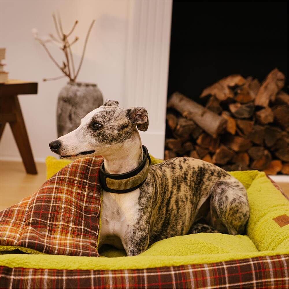 Camas de perros de la manta plegable de tartán vintage grande lavable - Avocuddle