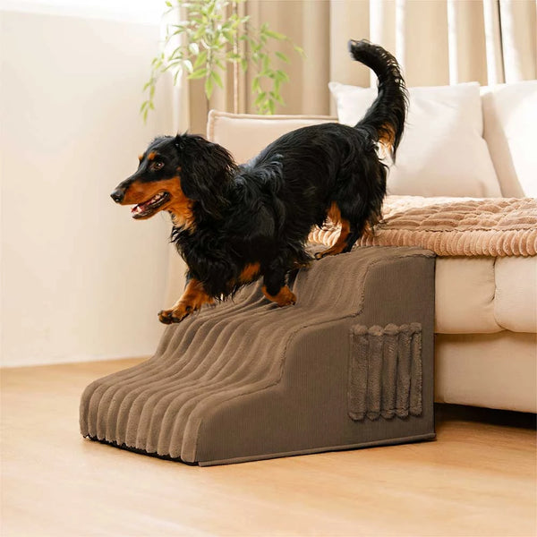 2 in 1 Fluffy Plush Sponge Detachable Pet Stair&Bed - CreamyRamp