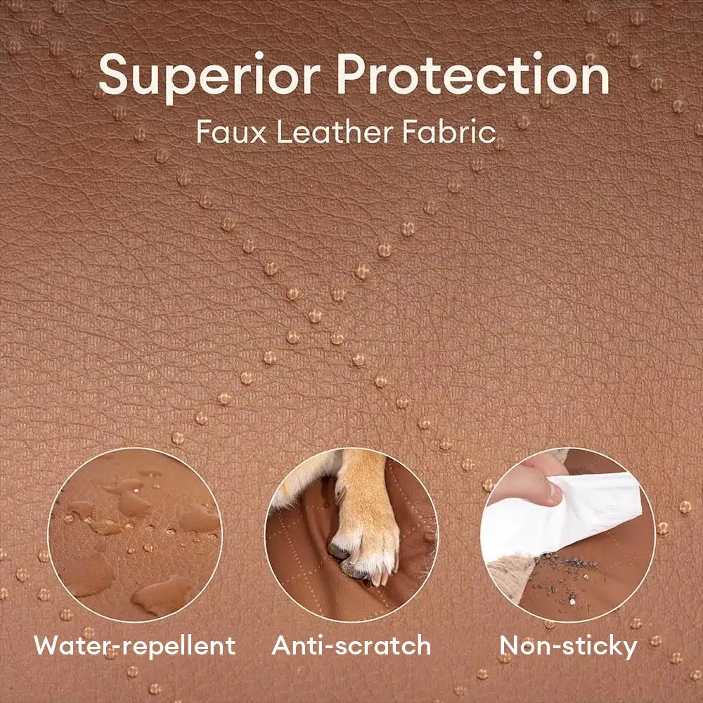 Warm Plush & Faux Leather Wraparound Orthopedic Dog Bolster Bed