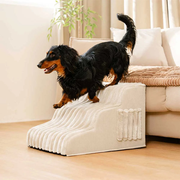 2 in 1 Fluffy Plush Sponge Detachable Pet Stair&Bed - CreamyRamp