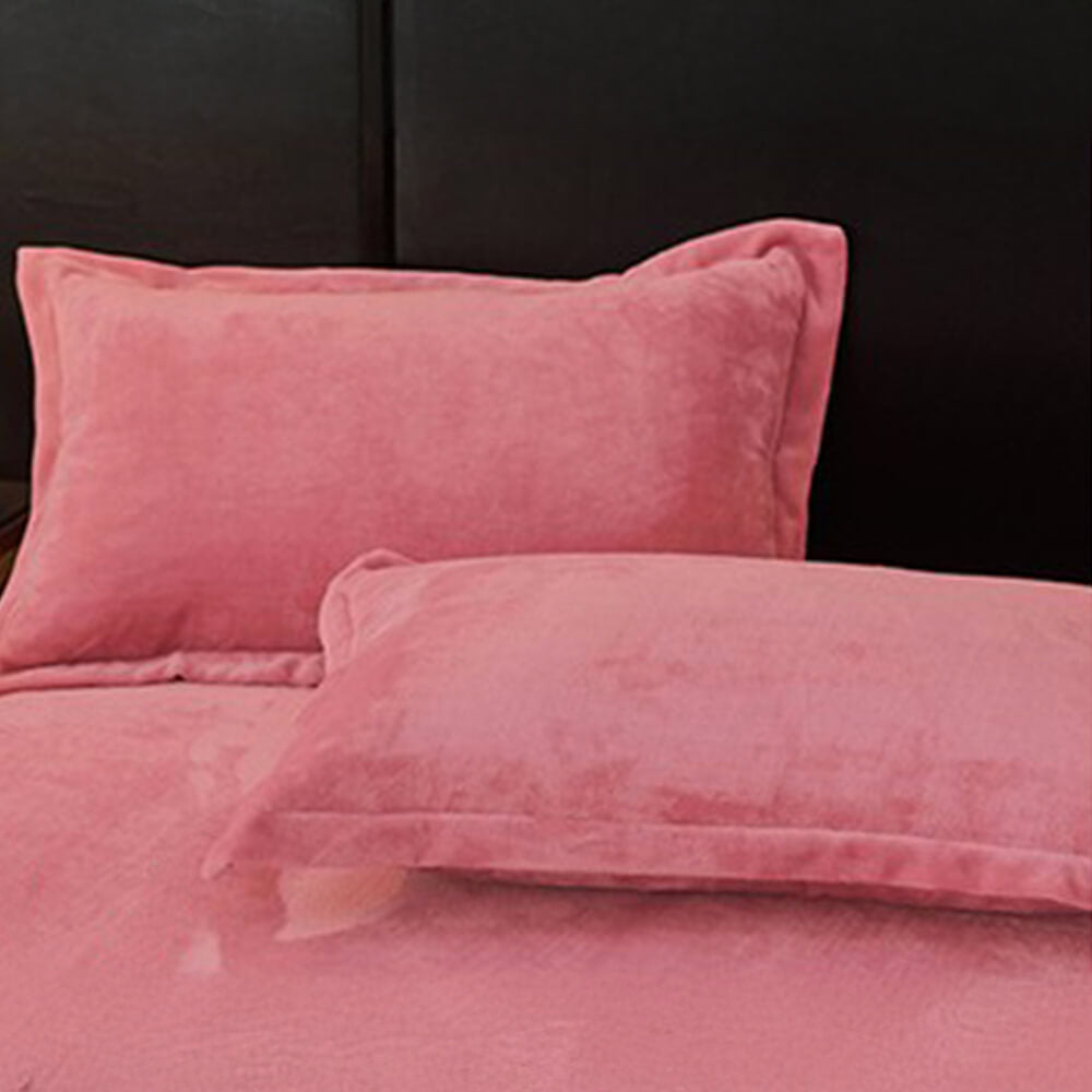 Sólido <tc>Color</tc> Funda protectora de colchón de terciopelo suave y cálido con forma de leche para cama