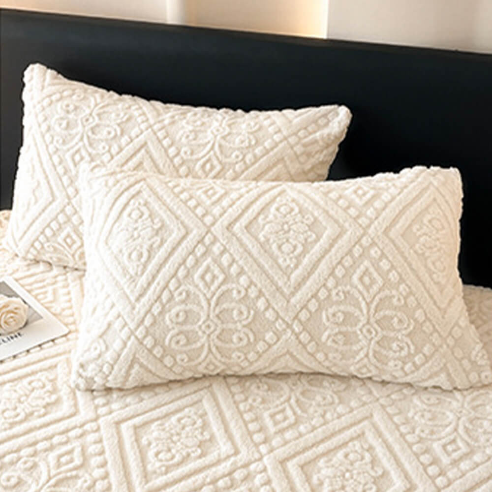 Housse de matelas drap-housse en velours de lait chaud gaufré de style baroque