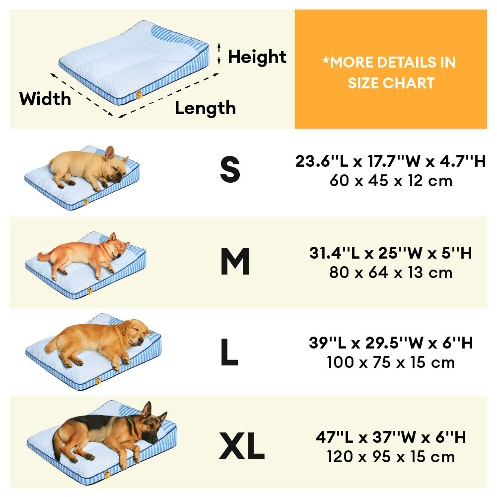Extra Large Cooling Washable Rectangle Orthopedic Dog Bed - Cooling Nap