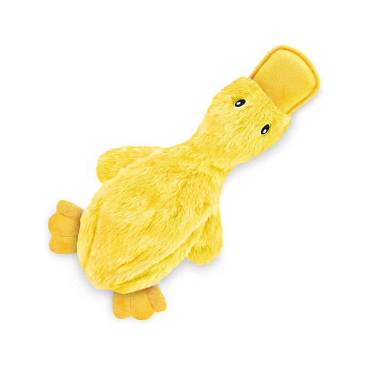 Lindo juguete de felpa de pato con juguete de masticación para perros