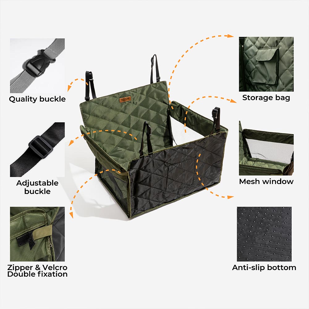 Extender per sedile posteriore per cani per cani da viaggio extra stabile