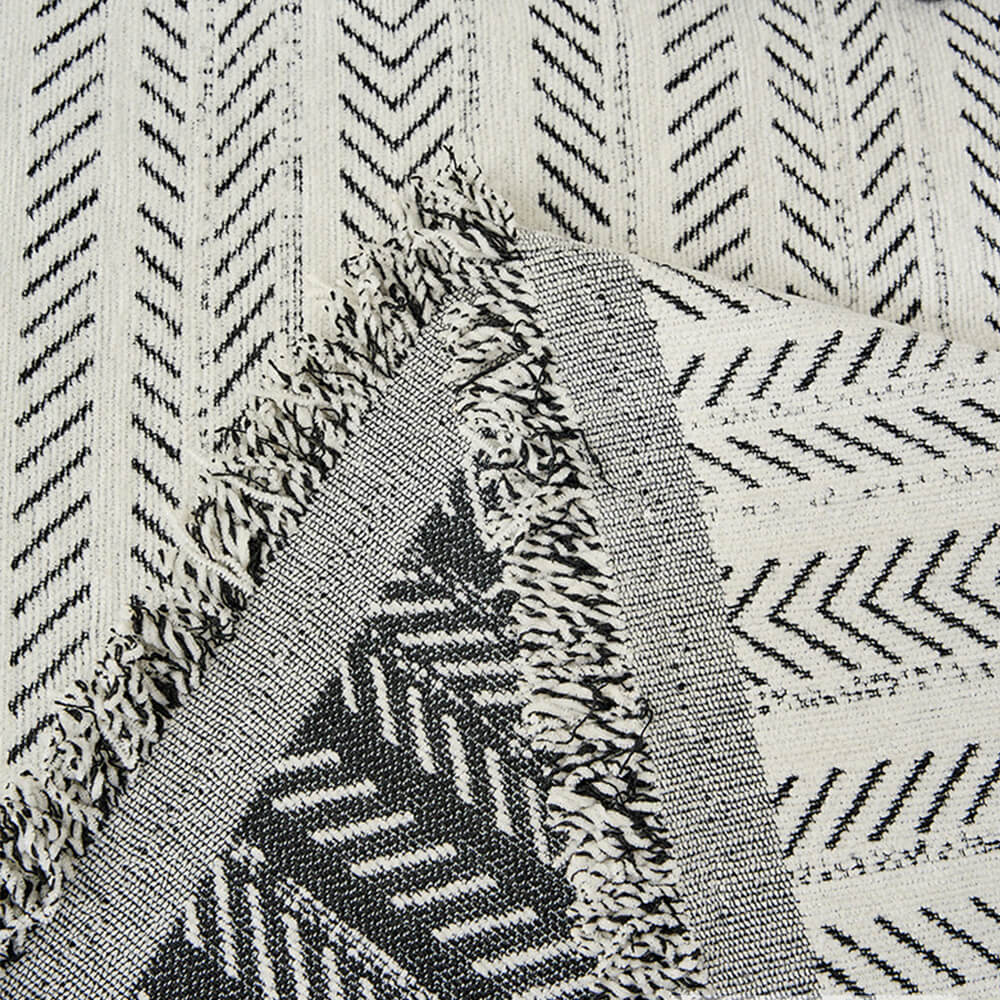 Elegante Herringbone Chenille Textured Throw Couch Tapa