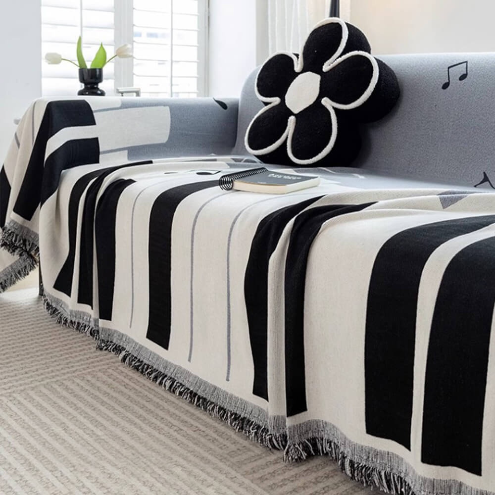 Funny Piano Chenille Fabric Sofa Decoration Throw Couch Cover