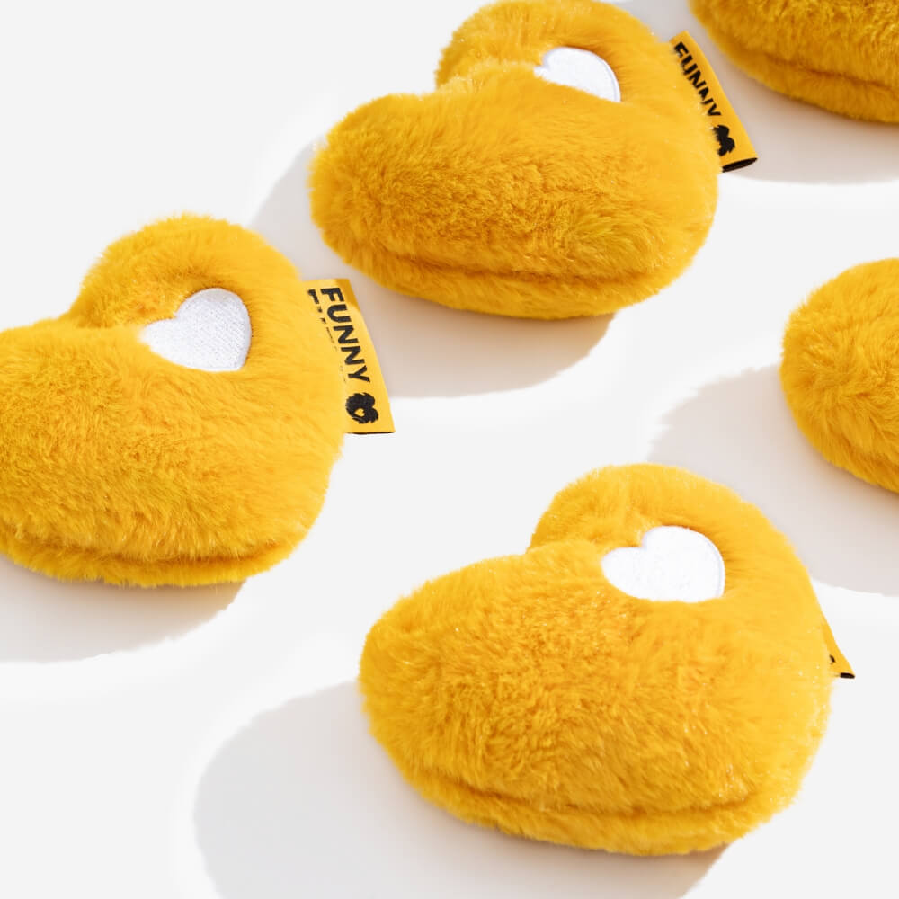 FUNNYFUZZY Heart Plush Squeaky Dog Toys