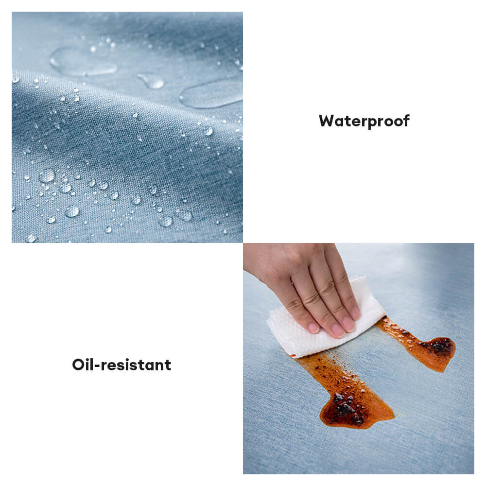 Tovaglia rotonda con lino minimalista in lino e resistente all'olio