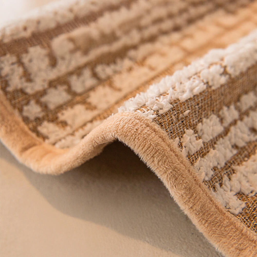 Linee astratte moderne Copertura del divano peluche con bordi ondulati