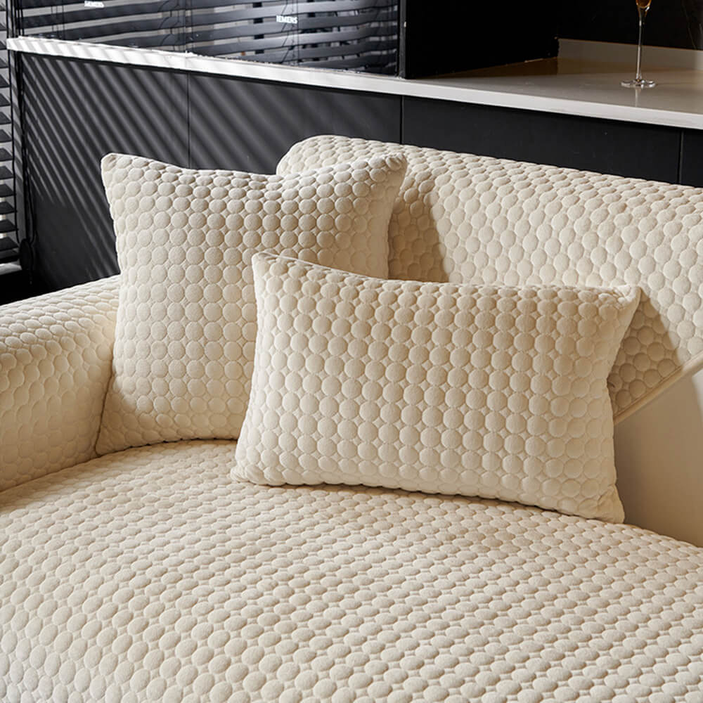 Coperchio di divano traspirante non slip traspirante in pelle scamosciata in pelle scamosciata.