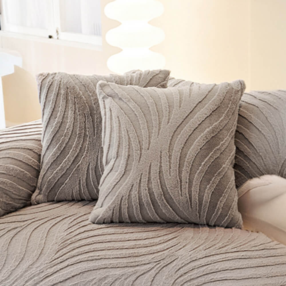 Copertina di divani non slip plush-slip con testure d'onda