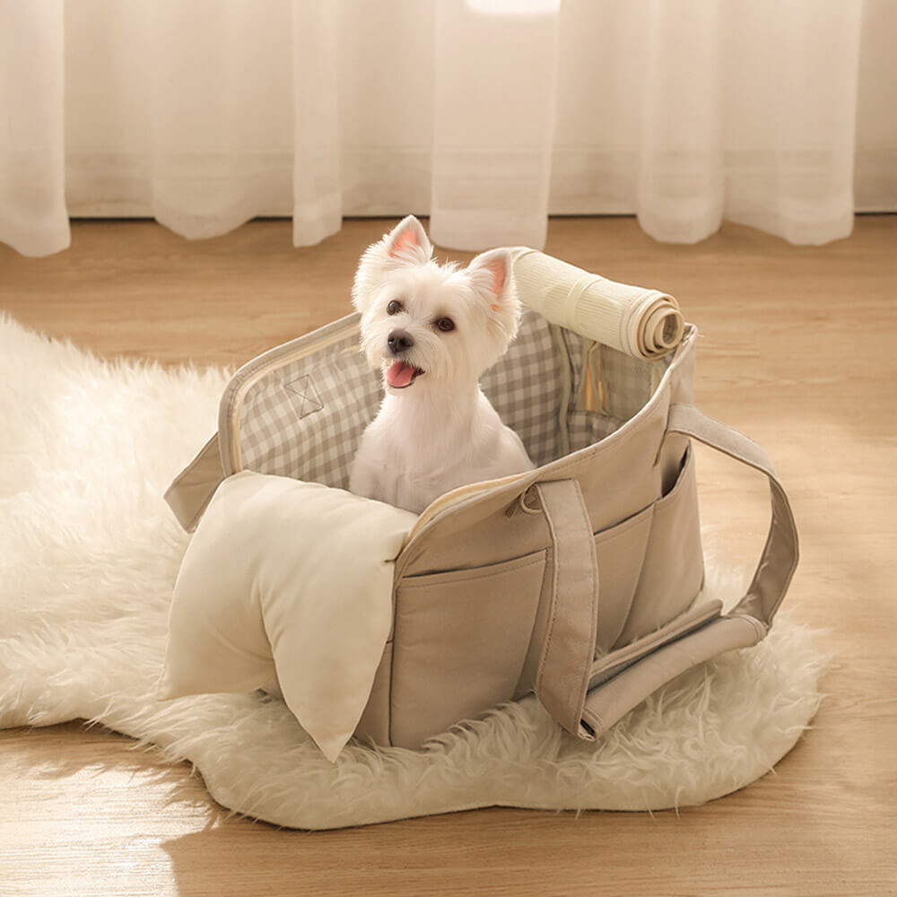 Borsa per trasporto per cani e gatti a corto di viaggi a quadri elegante