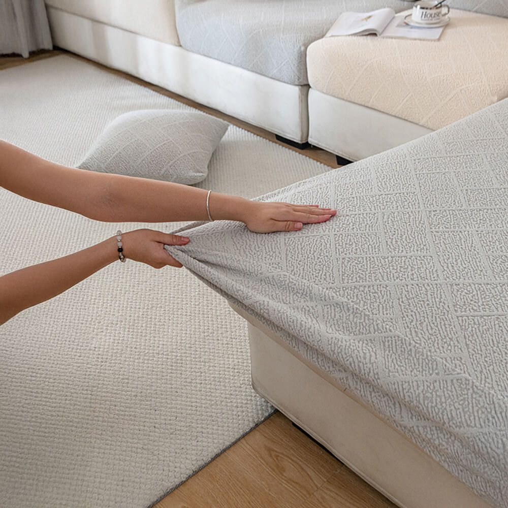 Diamond Jacquard Plush Full-Cover Sletching Cover