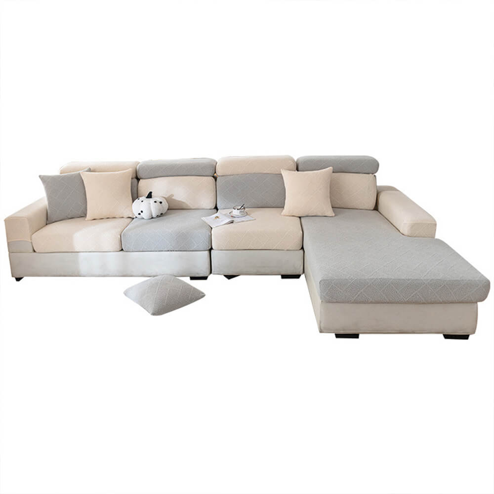 Diamond Jacquard Plush Full-Cover Sletching Cover