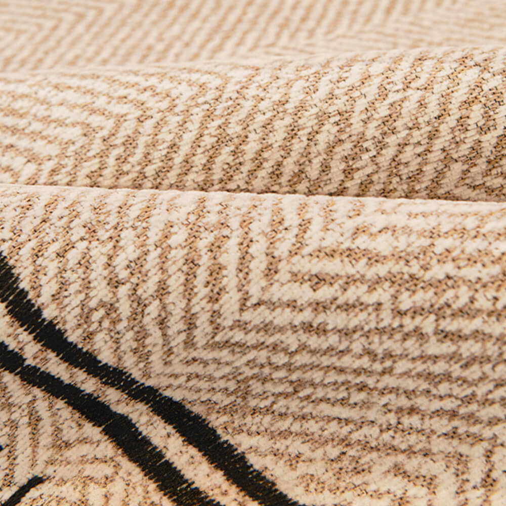 Coperchio di divano di Chenille a spina di aringhe senza slip con bordi ondulati