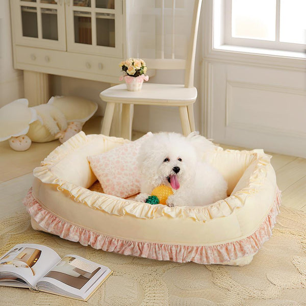 Letto floreale per cani ortopedici che calmante il letto per animali domestici con cuscino