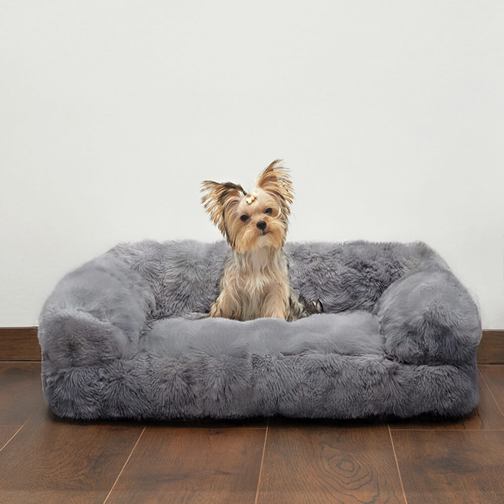 Canapé-lit moelleux en peluche épais et confortable pour animaux de compagnie, lit apaisant pour chien et chat