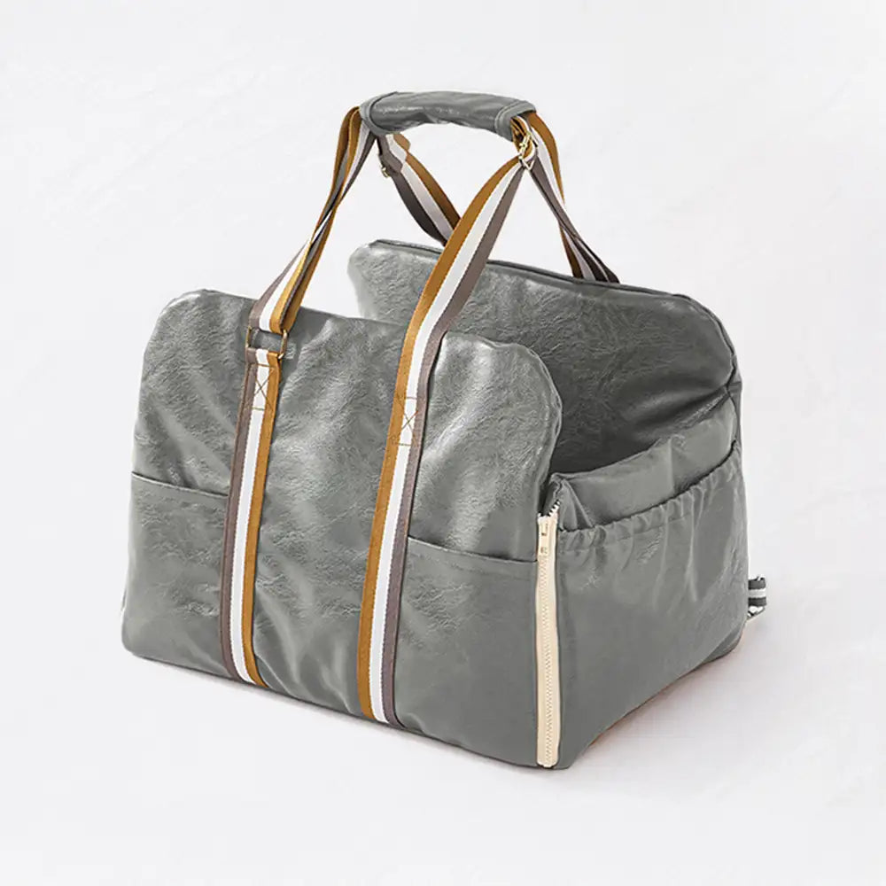 Deluxe Faux Leather Safety Center Console Pet Car Seat and Carrier 3 -in-1