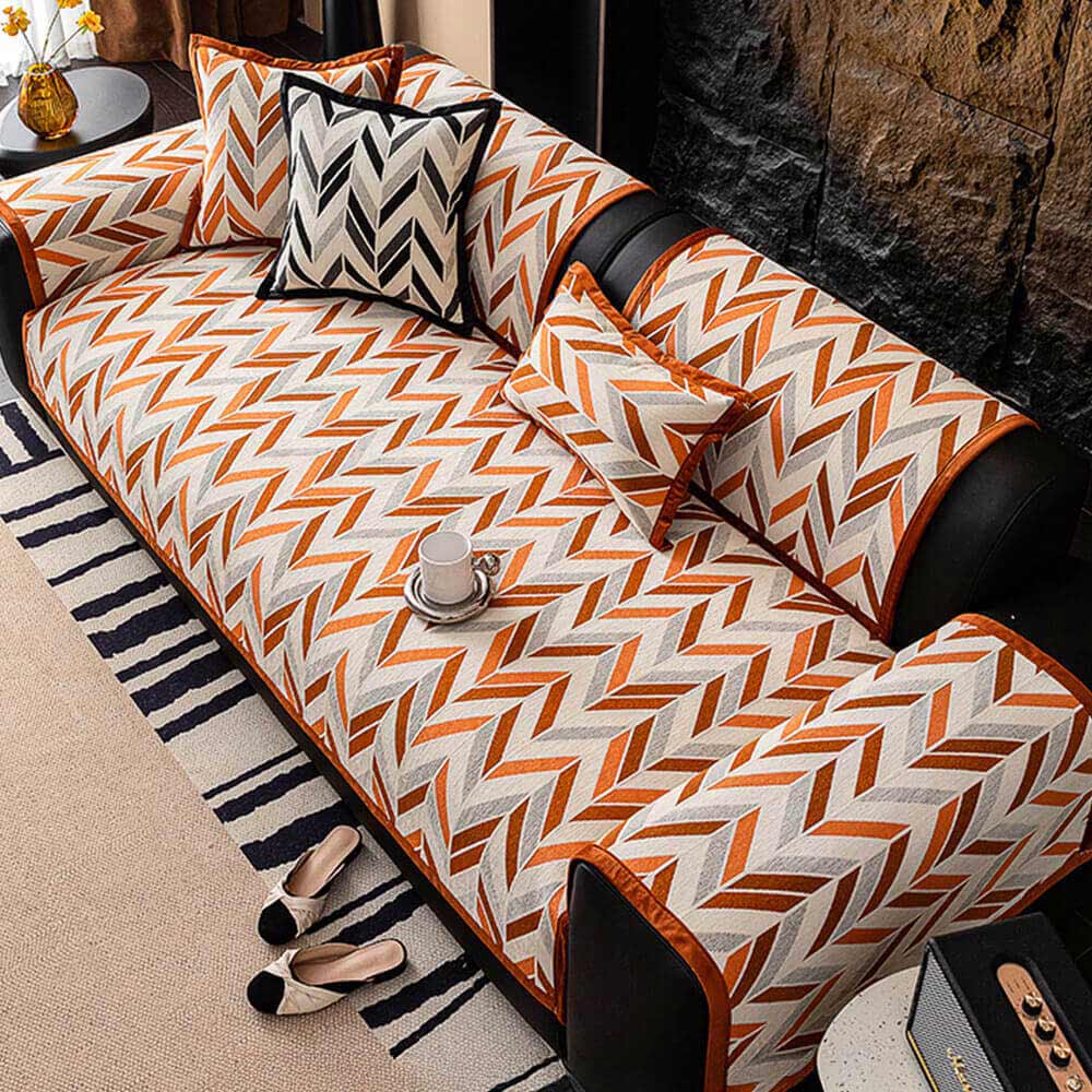 Modern Scandinavian Pet-Friendly Chenille Non-Slip Couch Cover