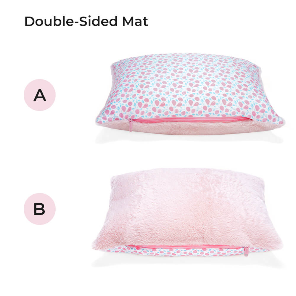 All-Season Cozy Washable Floral Cotton Dog & Cat Bed