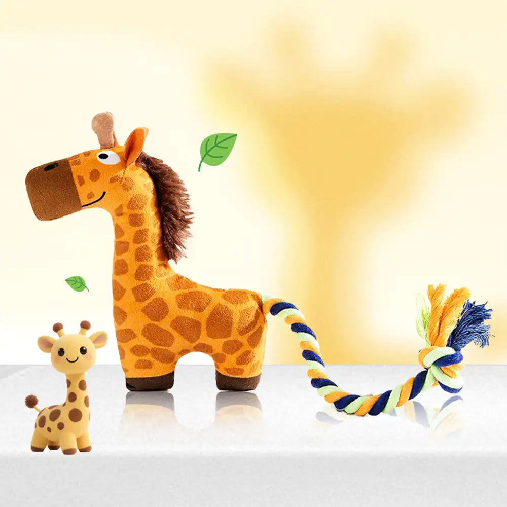 Animal Series Plush Squeak Dog Teething Toy