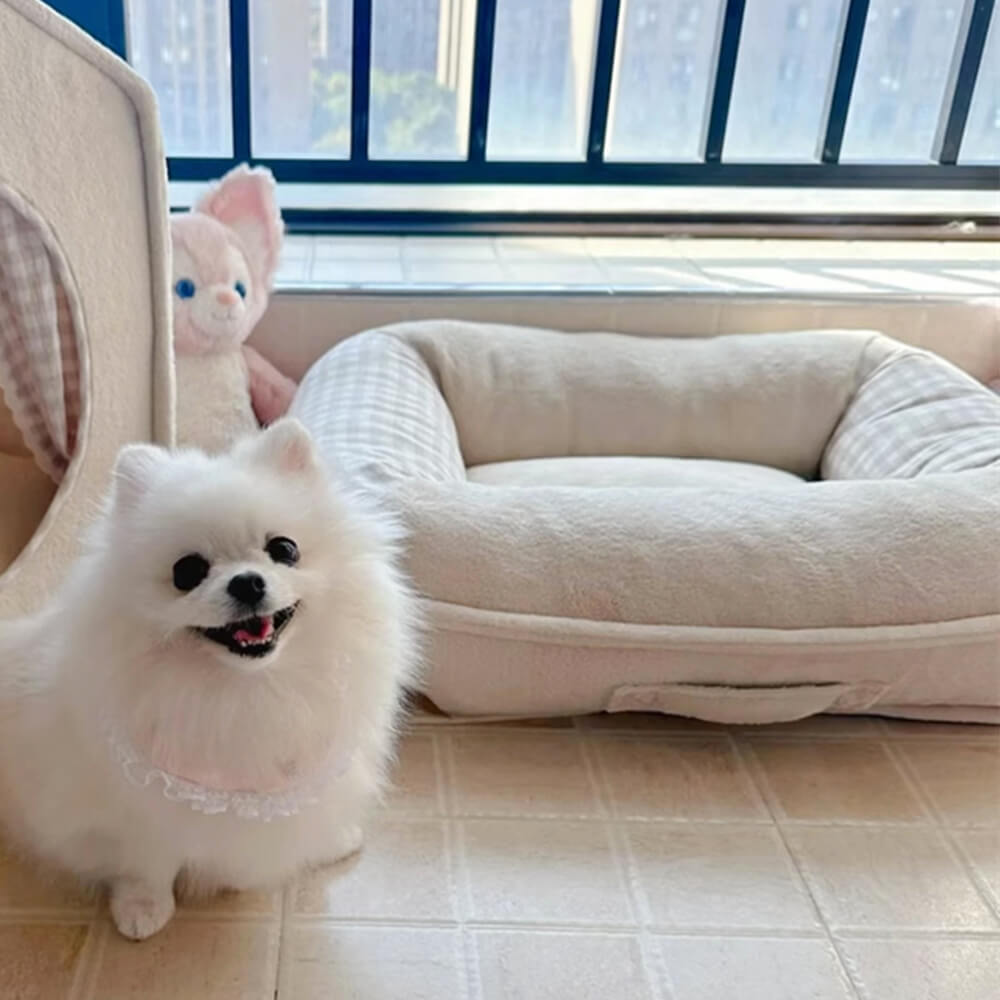 Coral Fleece Fleece Waterproof Support Full Support Dog & Cat Bed