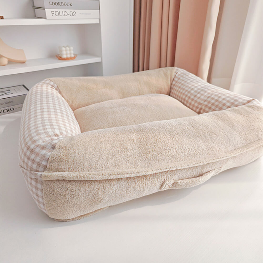 Coral Fleece Fleece Waterproof Support Full Support Dog & Cat Bed