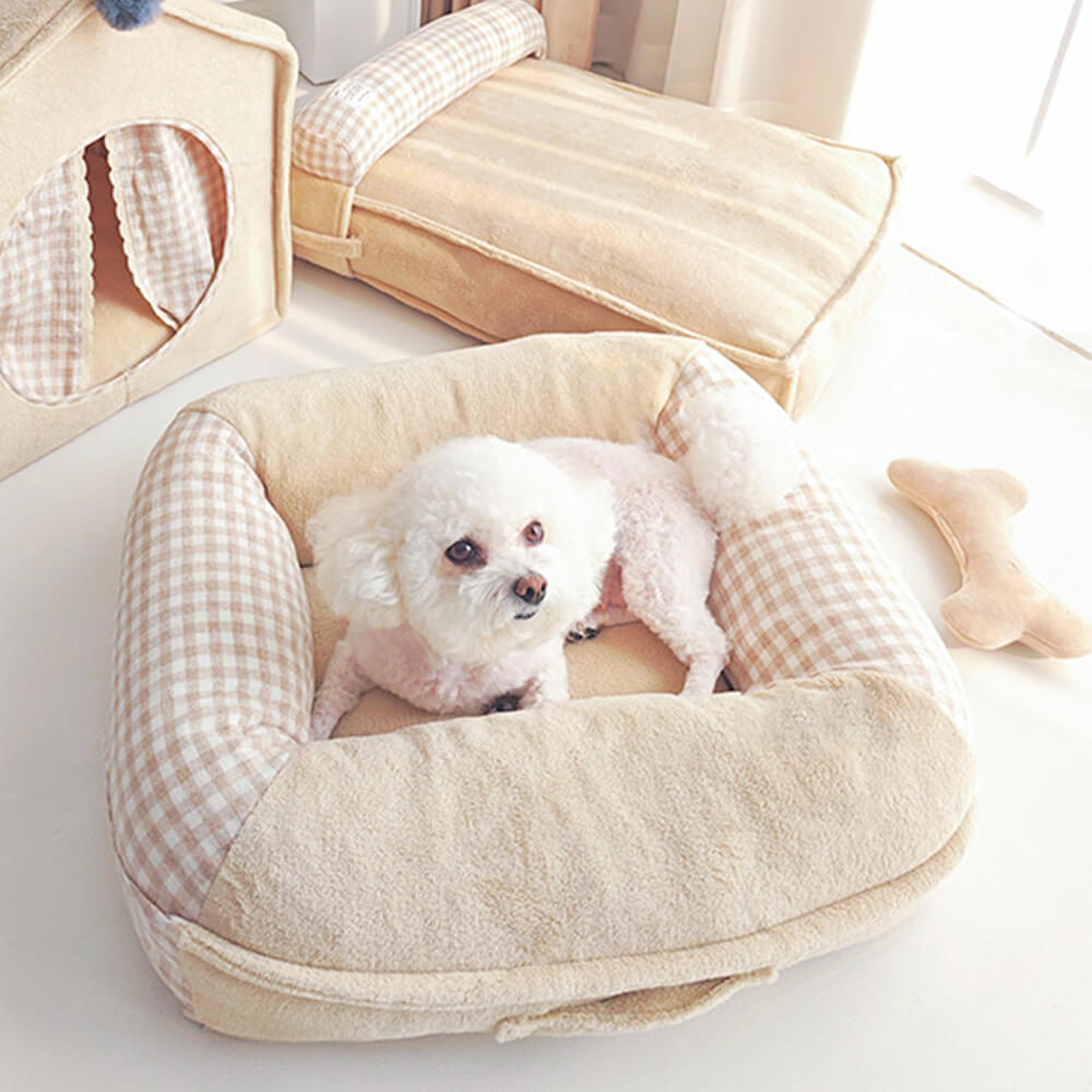 Coral Fleece Fleece Waterproof Support Full Support Dog & Cat Bed