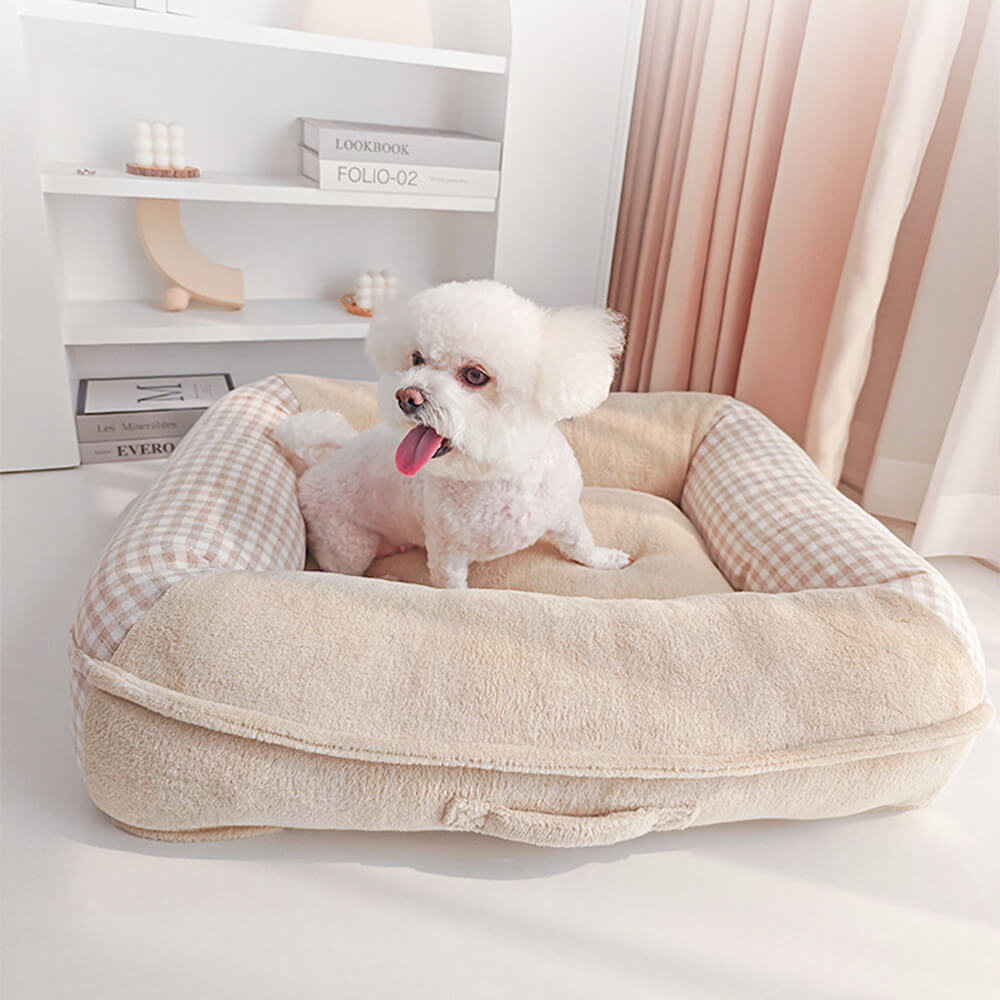 Coral Fleece Fleece Waterproof Support Full Support Dog & Cat Bed