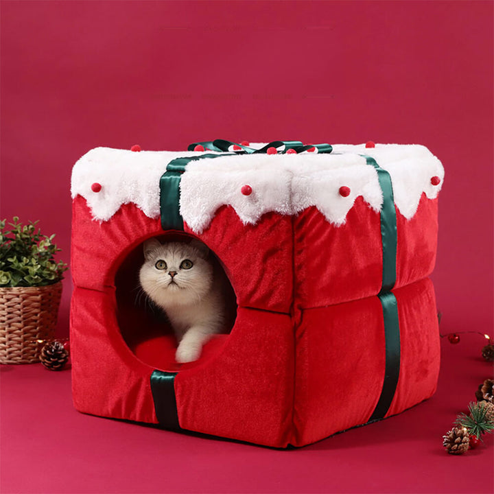 Basella regalo di Natale Calda addormentata semi-chiusura Dog e gatto letto
