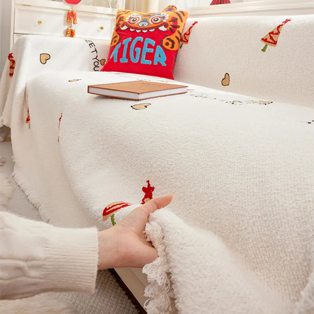 Christmas Tree Chic Thick Plush Sofa Blanket Couch Cover