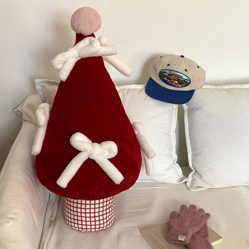 Oreiller de canapé multifonctionnel pour décoration d'arbre de noël, grand nœud papillon, pour la maison