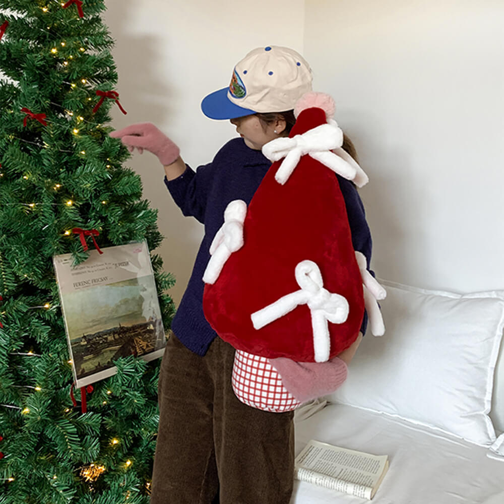 Oreiller de canapé multifonctionnel pour décoration d'arbre de noël, grand nœud papillon, pour la maison
