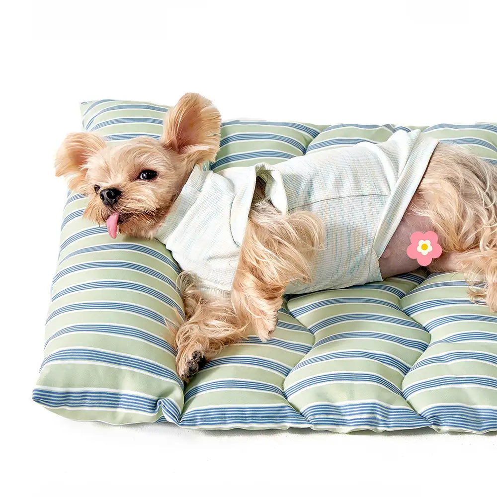 Color-Blocked Striped Breathable Double-Sided Soft Pet Mat