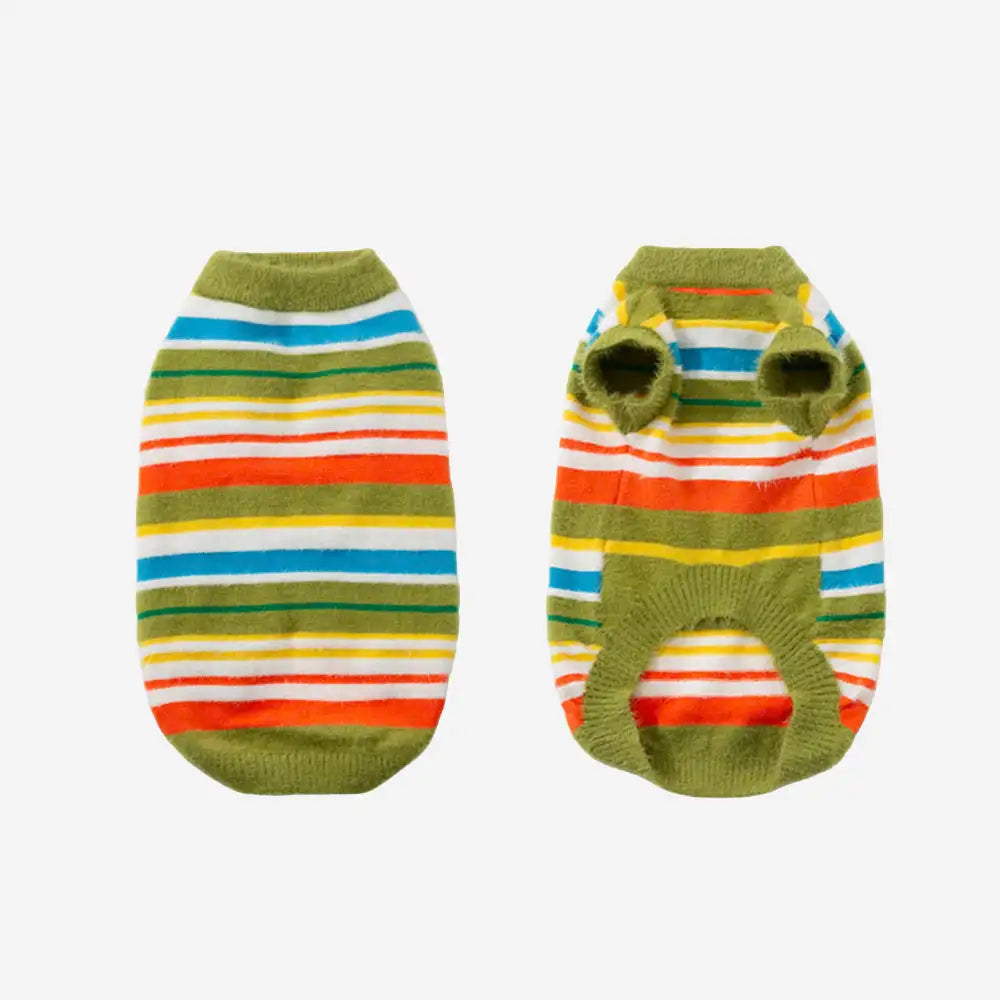 Color Blocked Striped Dog Sweater-Suitable For Large Dogs