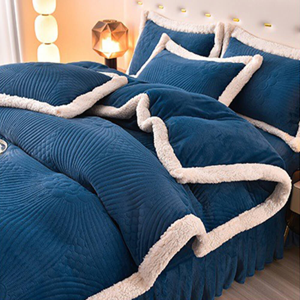 Flanal acolchado acolchado acolchado lecho de lana de leche set