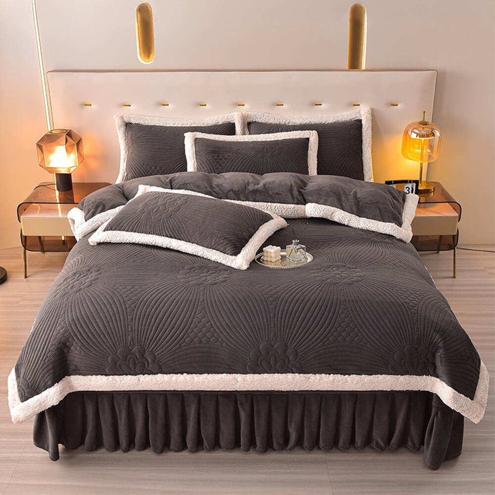 Flanal acolchado acolchado acolchado lecho de lana de leche set