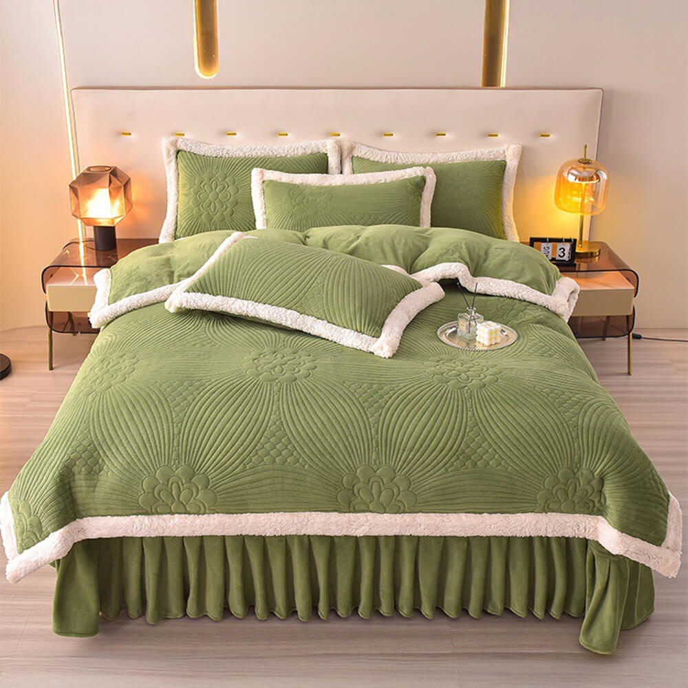 Flanal acolchado acolchado acolchado lecho de lana de leche set