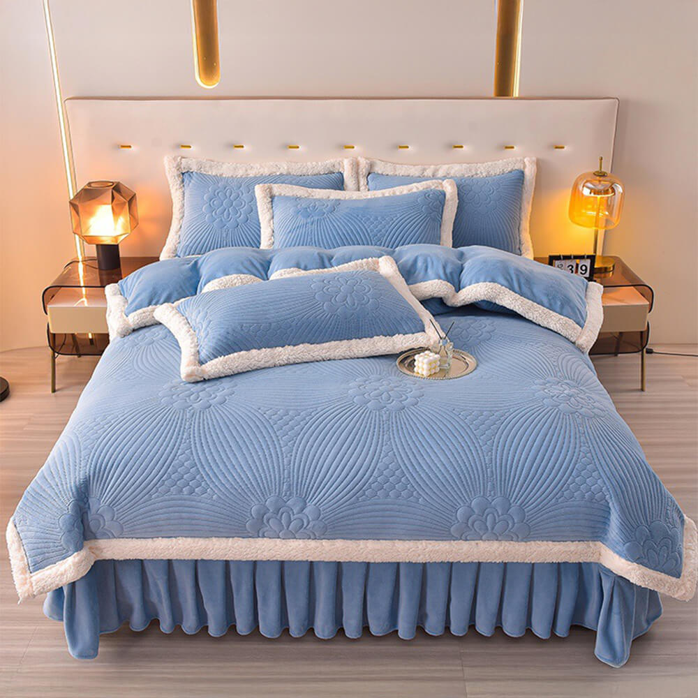 Flanal acolchado acolchado acolchado lecho de lana de leche set