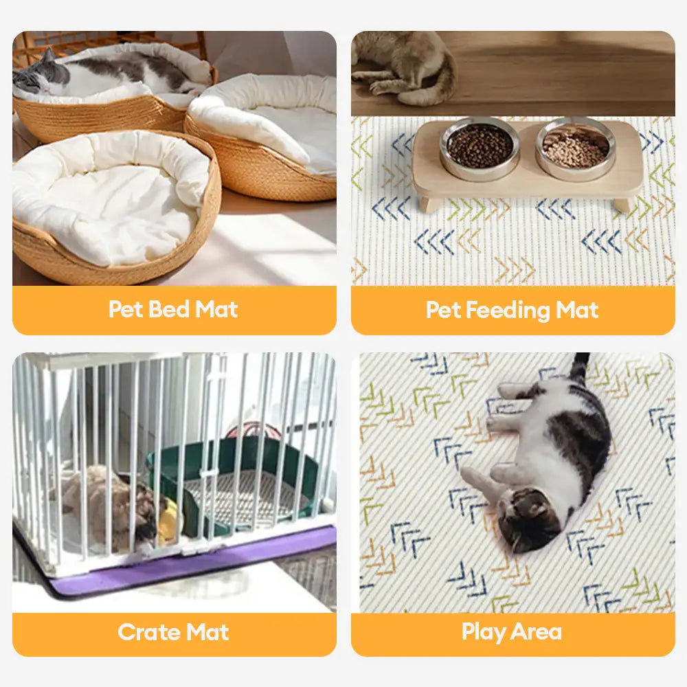 Geometric Waterproof Non-Slip Large Size Pet Feeding Mat