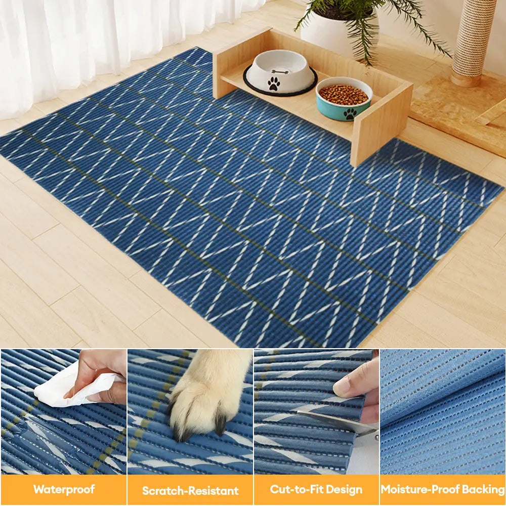 Geometric Waterproof Non-Slip Large Size Pet Feeding Mat