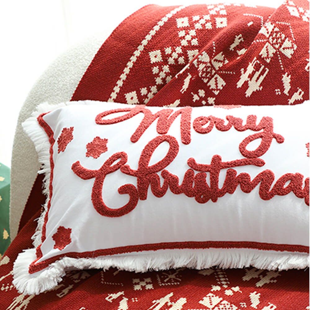 Oreiller décoratif lombaire pour canapé et maison, joyeux noël, vacances