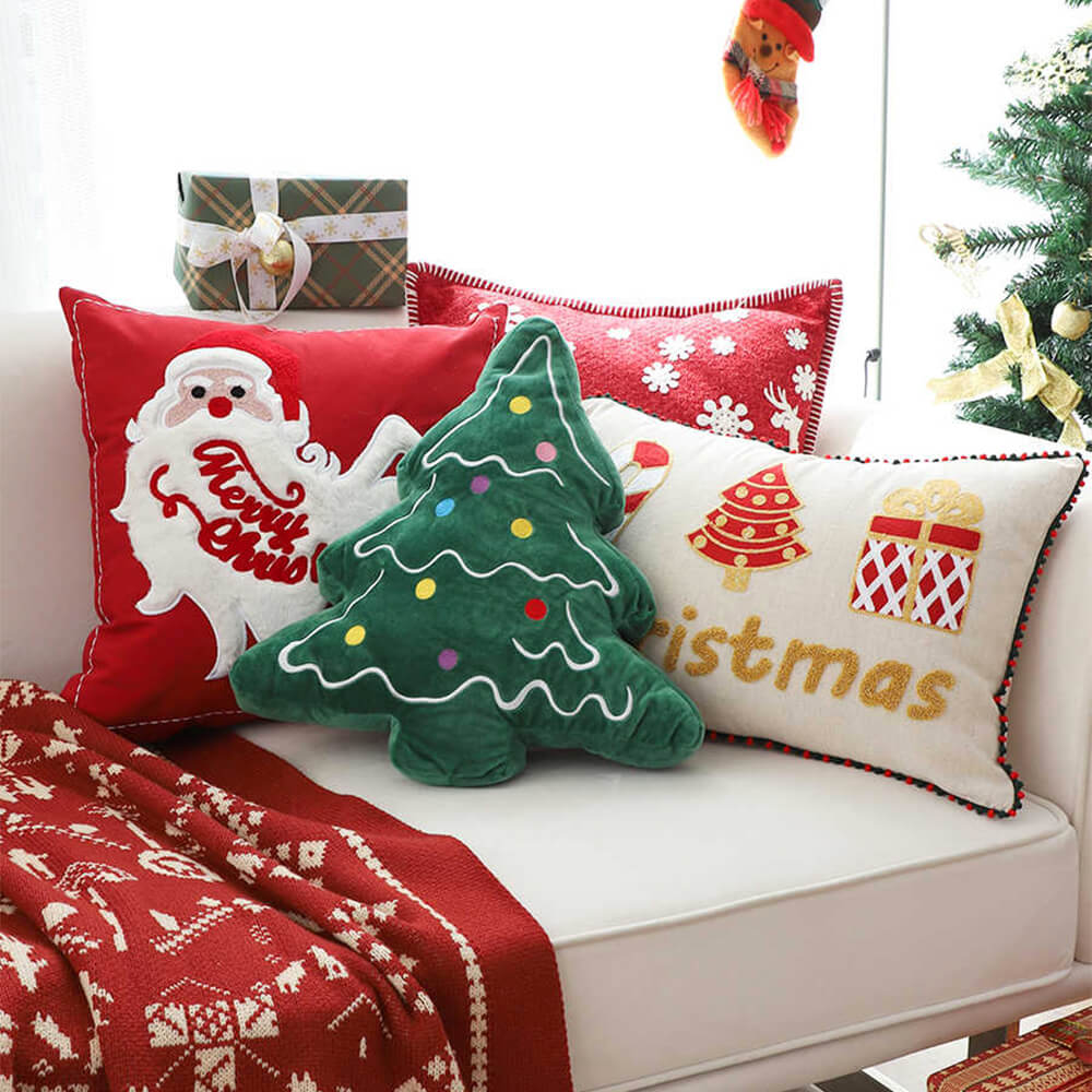 Oreiller décoratif lombaire pour canapé et maison, joyeux noël, vacances