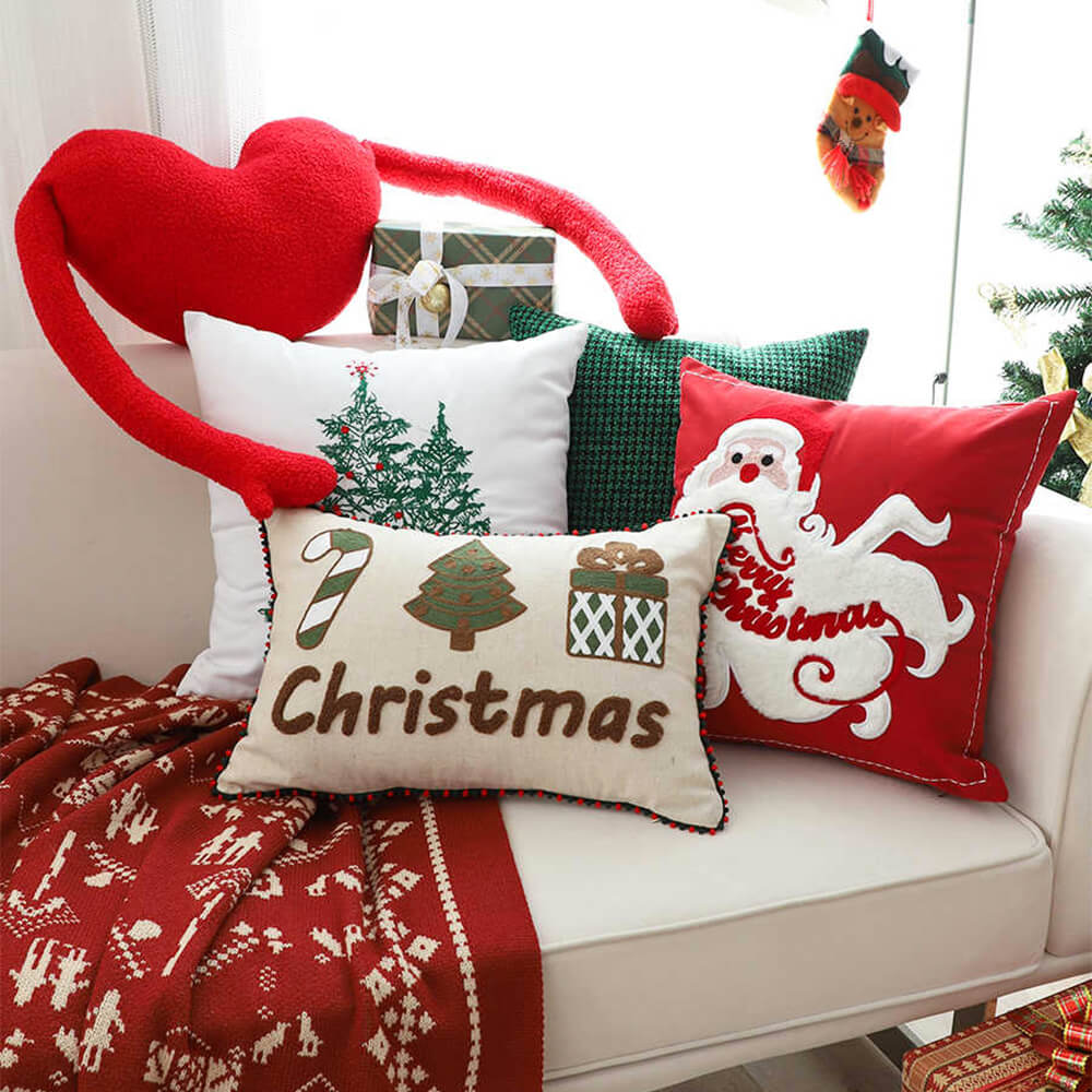 Oreiller décoratif lombaire pour canapé et maison, joyeux noël, vacances
