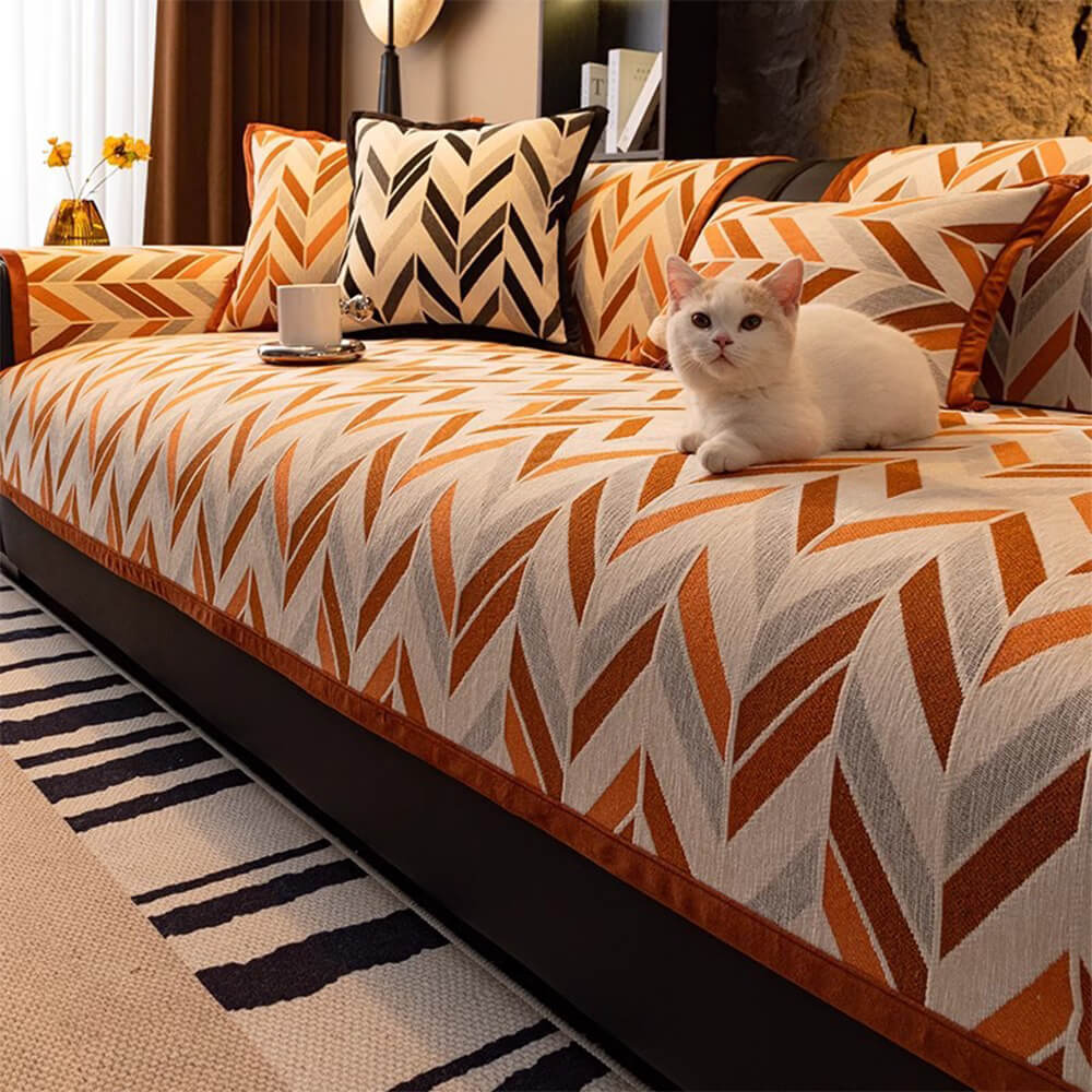 Modern Scandinavian Pet-Friendly Chenille Non-Slip Couch Cover