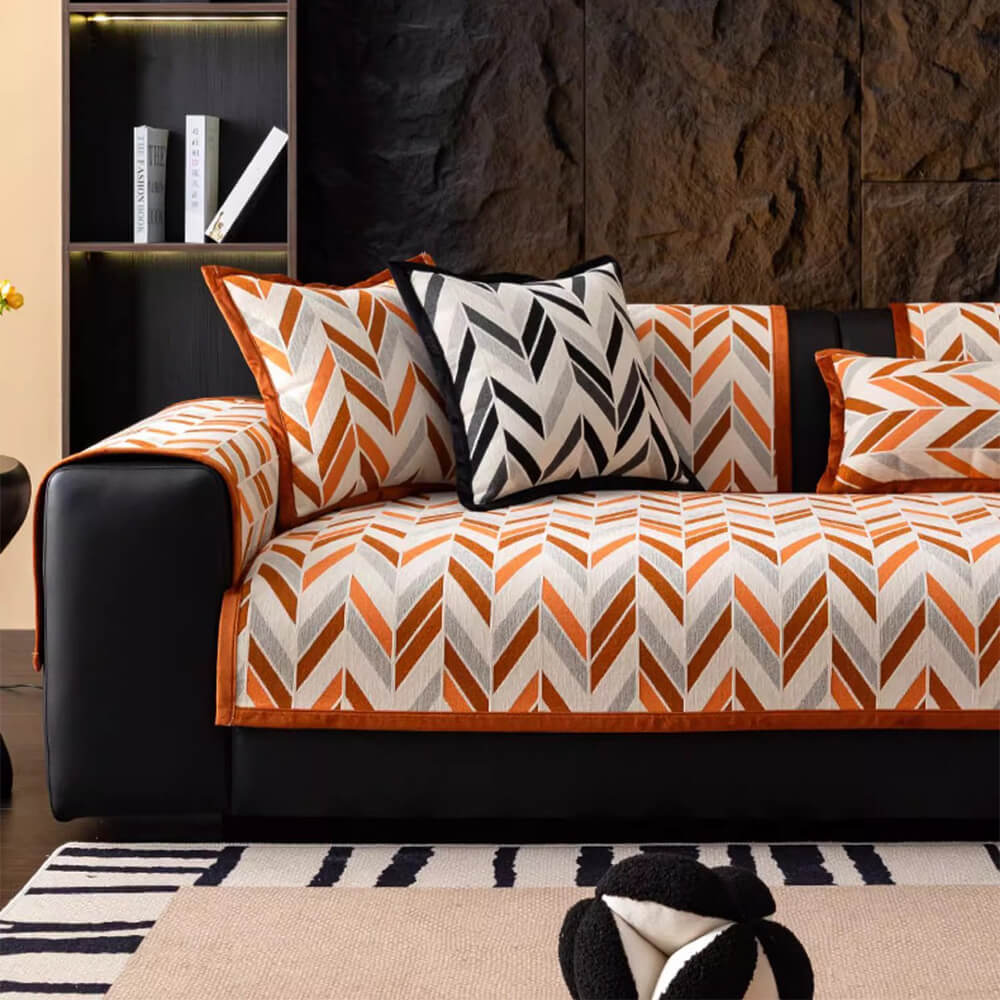 Modern Scandinavian Pet-Friendly Chenille Non-Slip Couch Cover